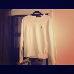 Men’s  white Polo sweat shirt.